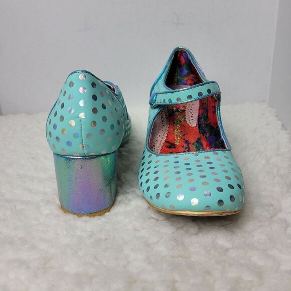 Irregular Choice  Doty For You Womens Size 10.5 Polka Dot Blue Metallic New - Picture 6 of 9